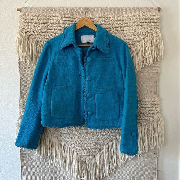 Proenza Schouler White Label Frayed Edge Cropped Jacket